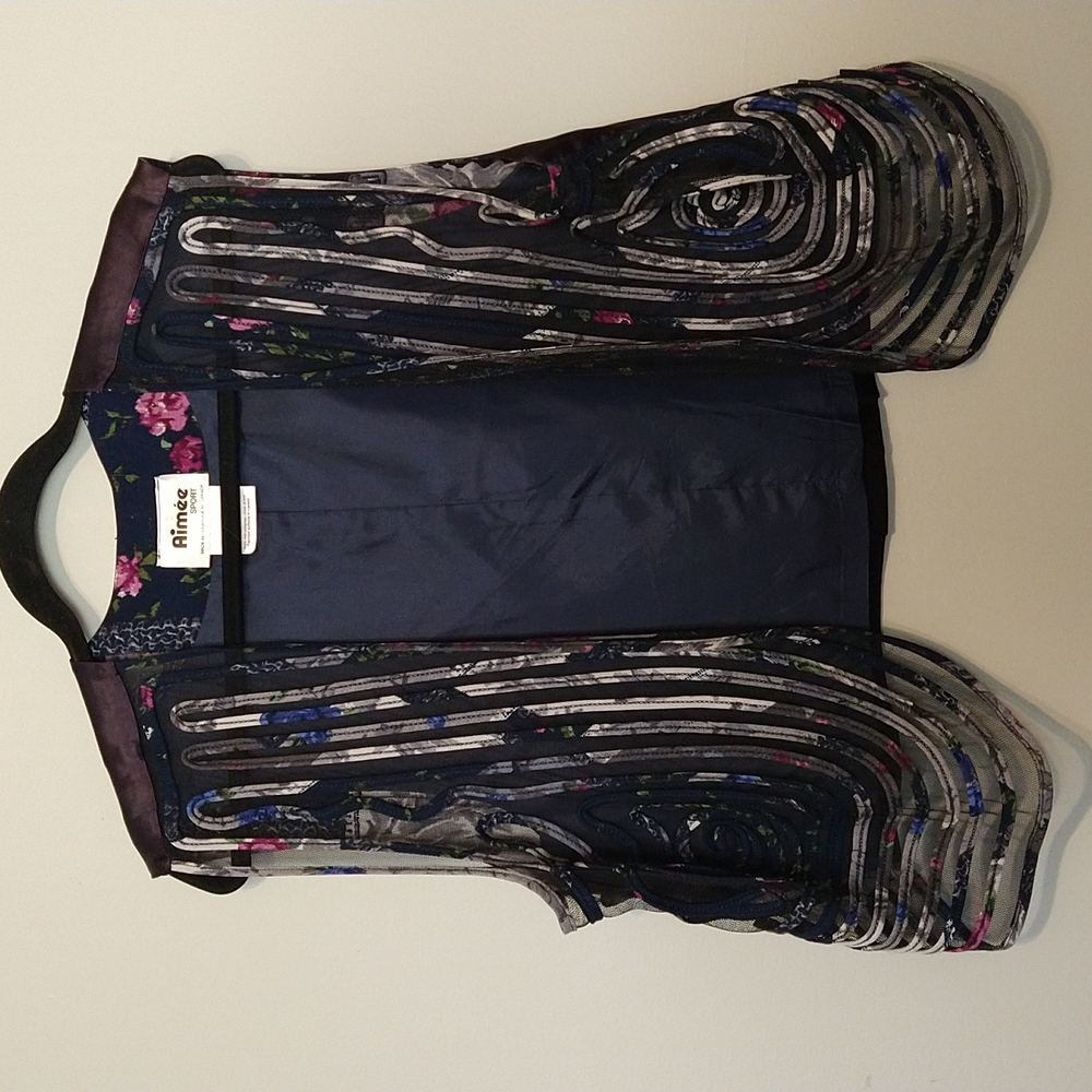 Navy and purple mesh vest